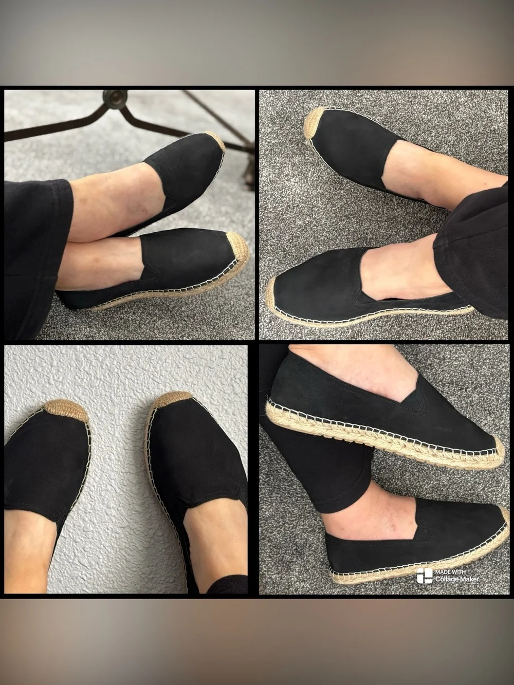 SOUL Naturalizer Black Espadrille Slip-On Flats Size: 8